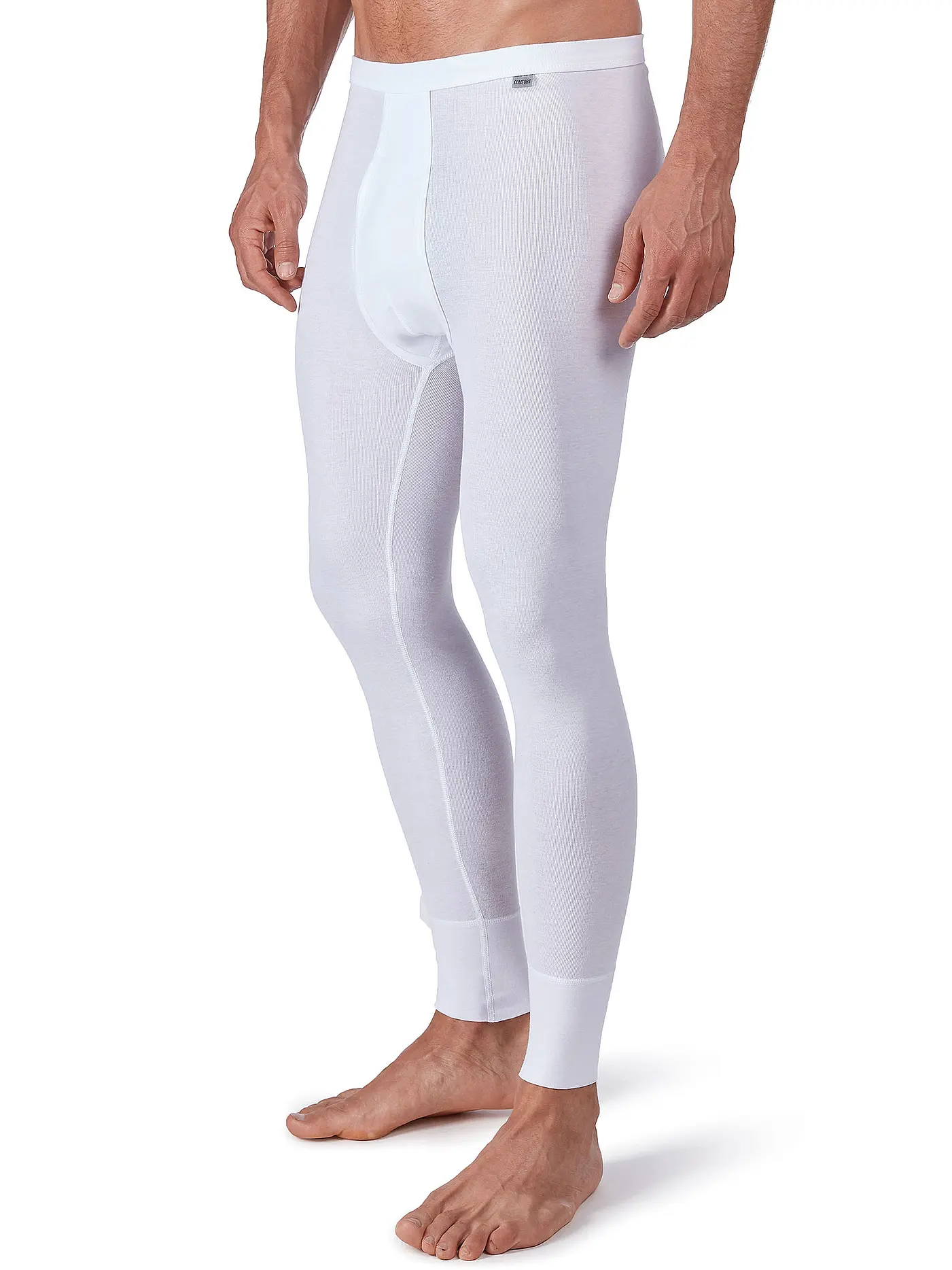HUBER | Lange Unterhose mit Eingriff "Comfort" (Marine) | weiss